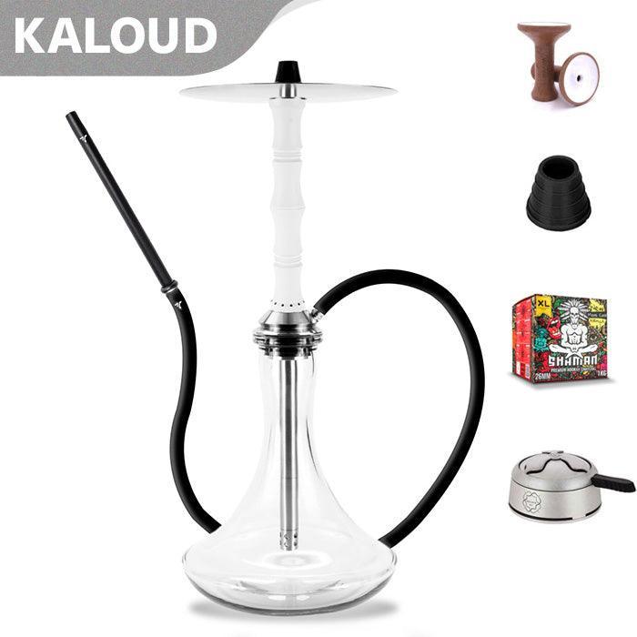 Aeon Vyro Versa Steel Sleeve Hookah Set - V1 White - shishagear - UK Shisha Hookah Black Friday