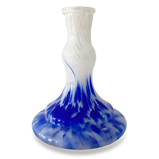 Gefäß Shisha Basis aus Glas - Welle - Blaue weiße Krume