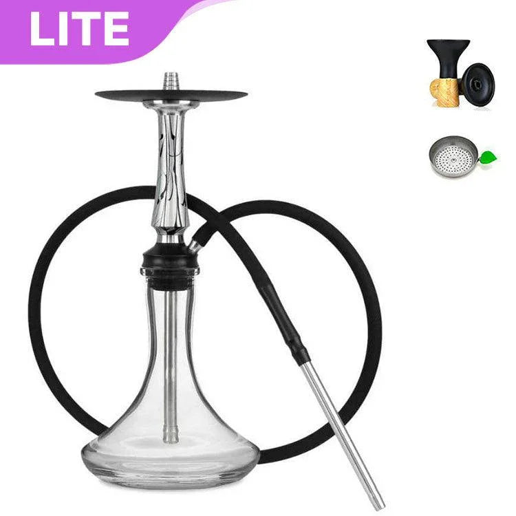 Voodoo Smoke Hookah Set - Silver Black - shishagear - UK Shisha Hookah Black Friday