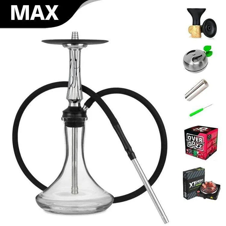 Voodoo Smoke Hookah Set - Silver Black - shishagear - UK Shisha Hookah Black Friday