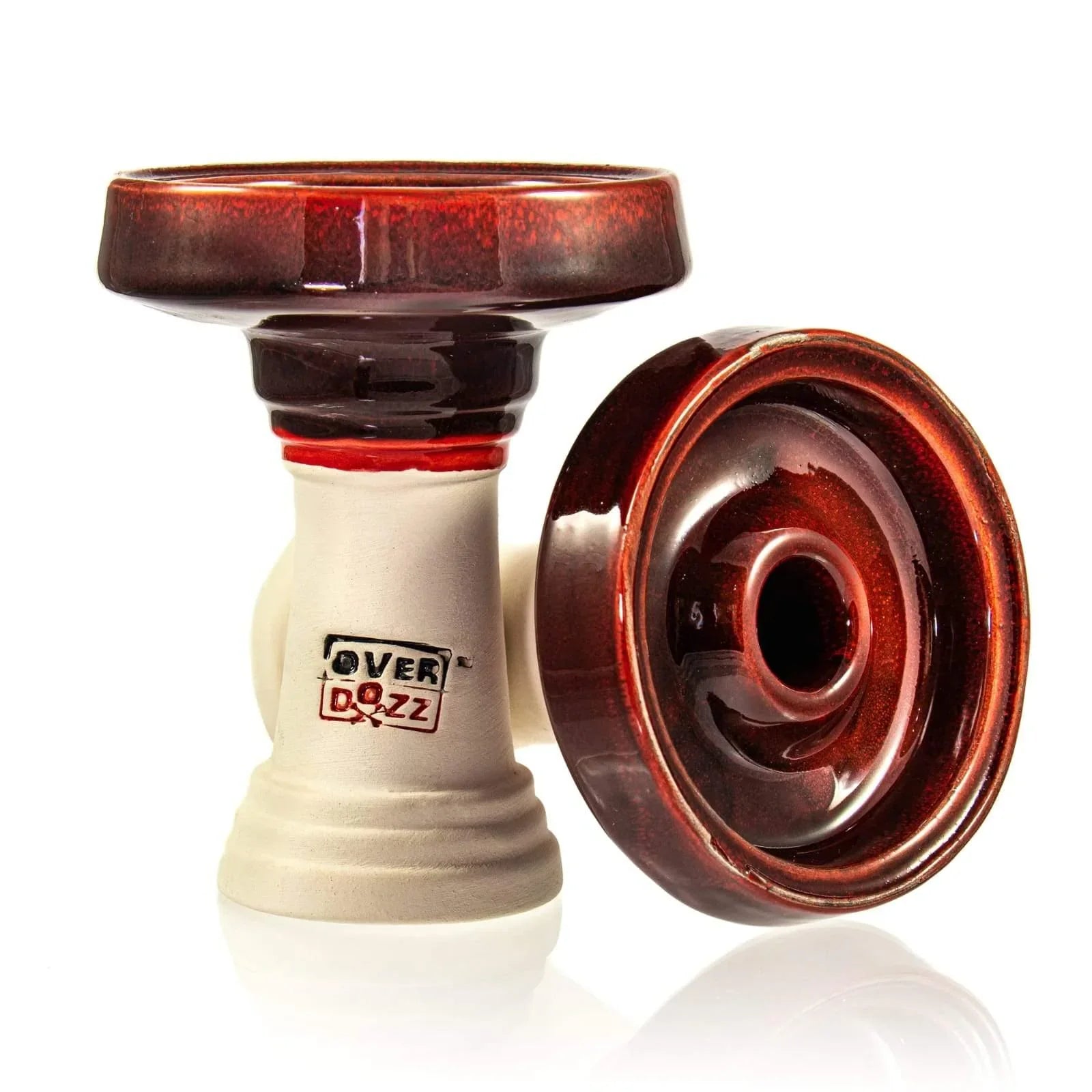 OverDozz Premium Phunnel Bowl G1 (Starbuzz Nar Compatible) - Burgundy over White Clay - shishagear - UK
