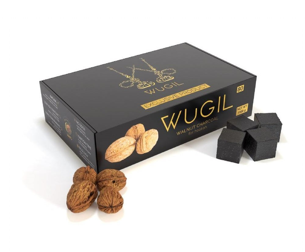 Wugil Walnut Charcoal - 1kg (25mm) - shishagear - UK Shisha Hookah Black Friday