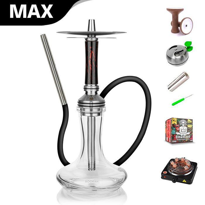 Steamulation Xpansion Mini Epoxy Hookah - Black Red - shishagear - UK Shisha Hookah Black Friday