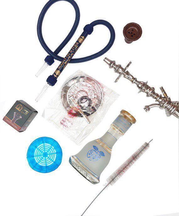 Khalil Mamoon 28" Inch Shareef Hookah Set - Blue - shishagear - UK Shisha Hookah Black Friday