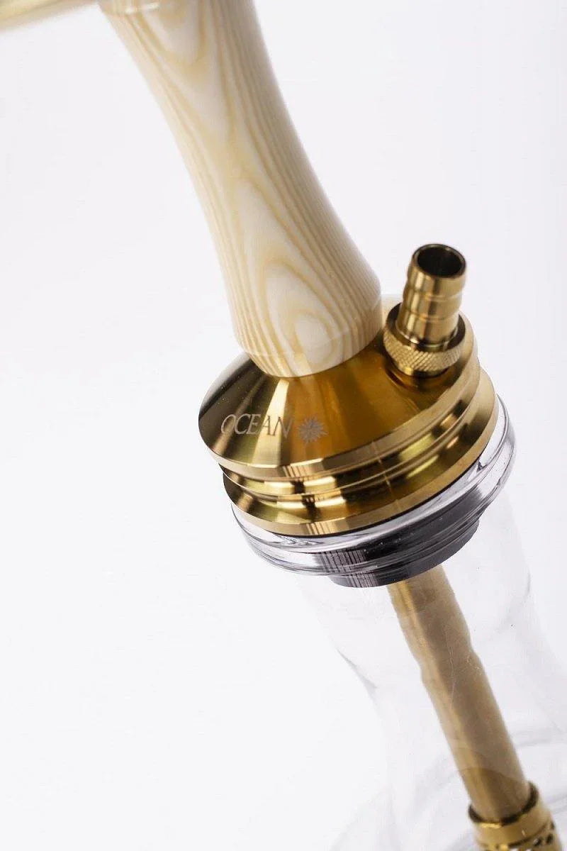 Ocean Hookah Kaif Small Shisha - Gold/White Wood/Clear - shishagear - UK